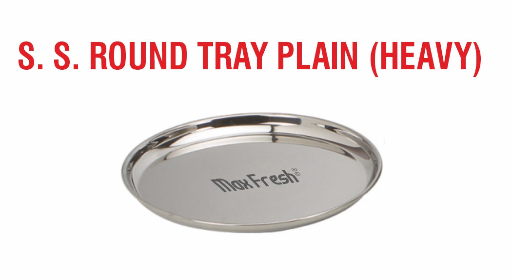 NEELKANTH SS ROUND TRAY + LID 35CM