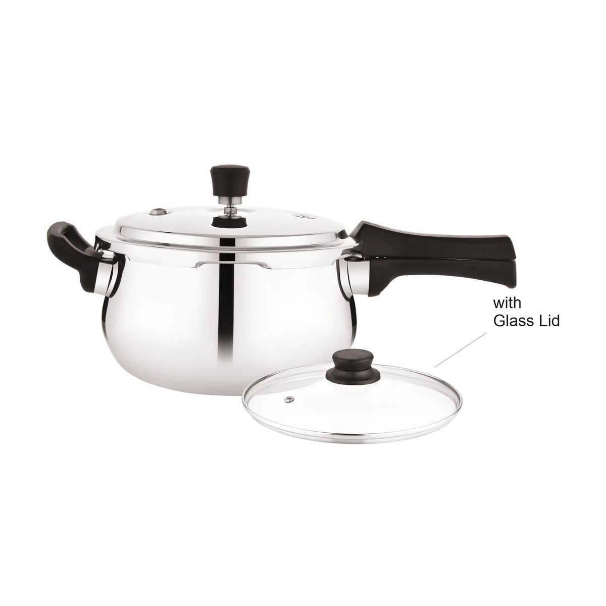 SS PRESSURE COOKER OUTER 3 LTR W/ GLASS LID