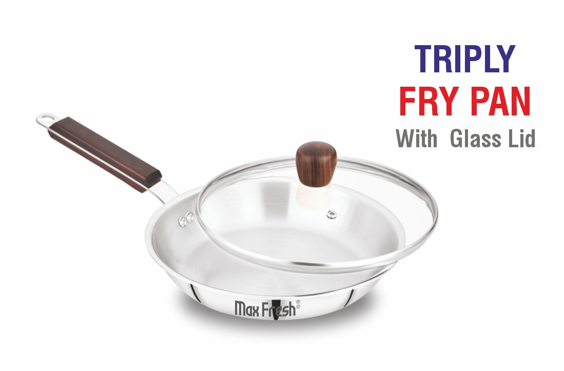 MAXFRESH TRIPLY FRYPAN + LID 24 CM